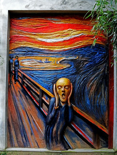 Quelle est la signification du message inscrit sur le tableau le cri de Munch ?